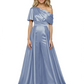 One Shoulder Mother of Bride jumpsuits Formal Gowns Floor Length Detachable Train