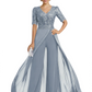 V-Neck Chiffon Mother of the Brides Jumpsuits Dresses Floor Length A-Line Lace