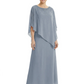 Elegant Mother of Bride Dresses Evening Gowns Trending 2026 Styles with Asymmetric Cape