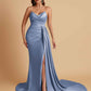 Sexy Soft Satin Mermaid V-neck Floor-Length Mermaid Bridesmaid Dresses