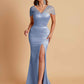 Sexy Soft Satin Mermaid V-neck Floor-Length Mermaid Bridesmaid Dresses