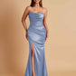 Sexy Soft Satin Mermaid Side Slit Floor-Length Mermaid Bridesmaid Dresses