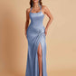 Gorgeous Square Criss Cross Soft Satin Side Slit Floor-Length Mermaid Bridesmaid Dresses