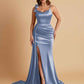 Elegant Soft Satin Mermaid Bowknot Floor-Length Mermaid Bridesmaid Dresses