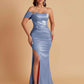 Sexy Soft Satin Mermaid One Shoulder Floor-Length Mermaid Bridesmaid Dresses
