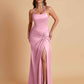 Gorgeous Square Criss Cross Soft Satin Side Slit Floor-Length Mermaid Bridesmaid Dresses
