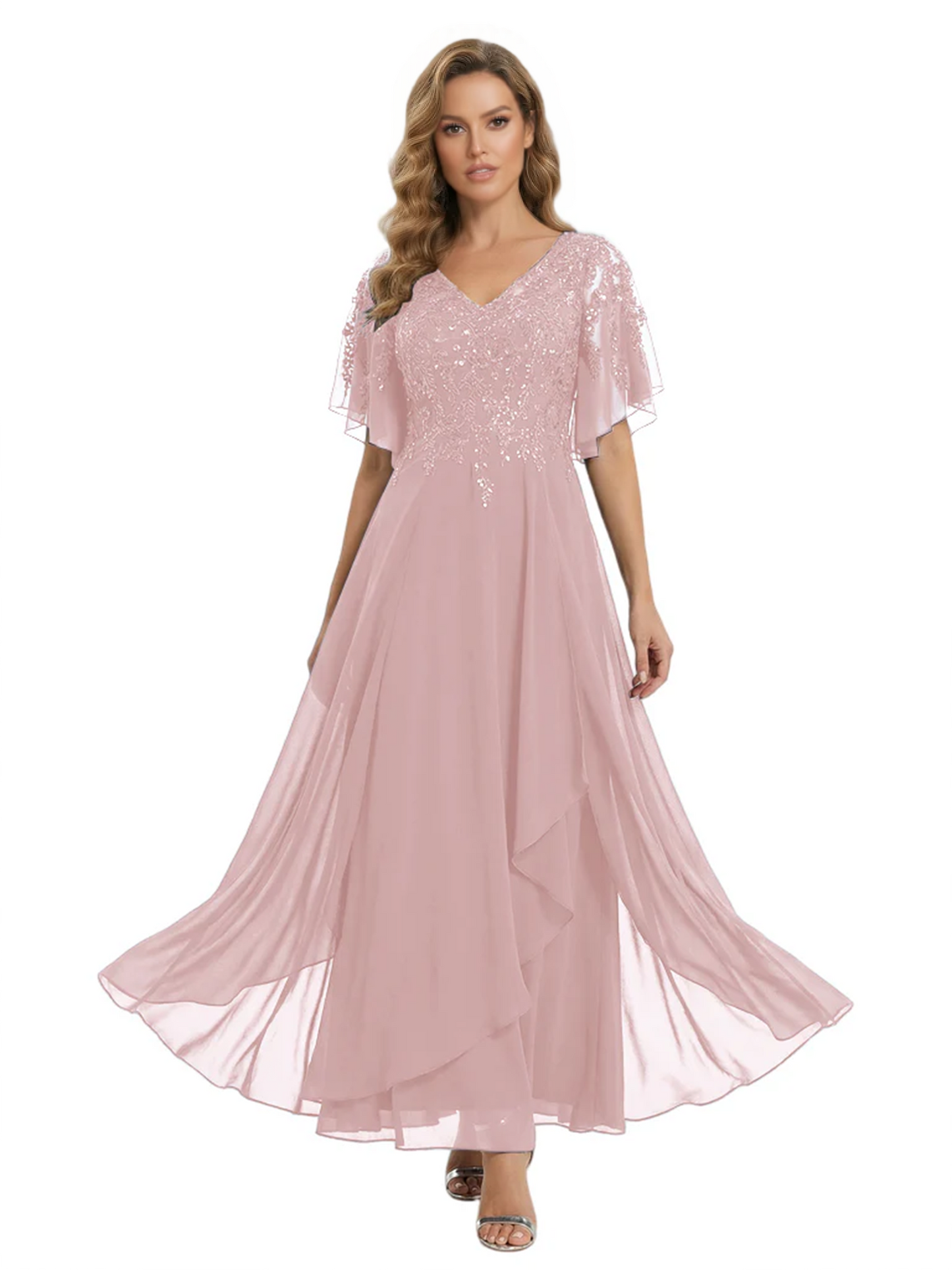 Bling Sequin Chiffon Mother of the Brides Dresses Wedding Party Gowns For Mom