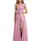 Wedding Mother of the Bride Dress One Shoulder and High Slit Formal Dresses