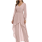 Luxury Black Formal Trousers Set High-Low Chiffon Top with Sparkling Beaded Detail