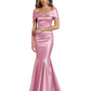 Luxury Emerald Formal Dress Off-the-Shoulder Satin Gown Trumpet Silhouette