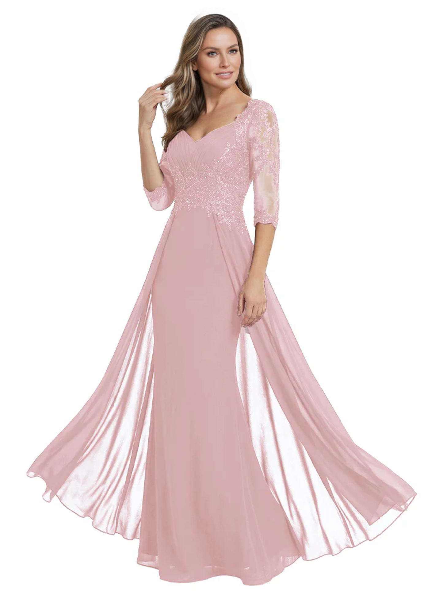Luxury Burgundy Formal Dress Embroidered Lace Bodice Flowy Chiffon Gown 2026