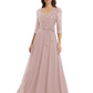 Chiffon Mother of the Bride Dress with Sequin V-Neck and Elegant Bow Sash