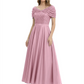 Luxury Formal Dress Sparkling Sequin Top Mother of Bride Dress Silk Satin A-Line Gowns