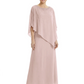 Elegant Mother of Bride Dresses Evening Gowns Trending 2026 Styles with Asymmetric Cape
