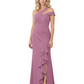 Modern Mother of Bride Dresses 2026 Asymmetric Neckline Ruffle Slit Gown