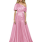 One Shoulder Mother of Bride jumpsuits Formal Gowns Floor Length Detachable Train