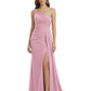One Shoulder Mother of Bride Dress Ruffle Formal Gowns Mermaid Floor Length Train Slit