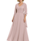 Luxury Formal Mother of Bride Dress Sparkling Sequin Top & Flowy Chiffon Skirt with Shawl