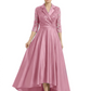 Elegant Mother of Bride Dress Evening Gowns Trending Styles with Lapel Collar 3/4 Sleeves