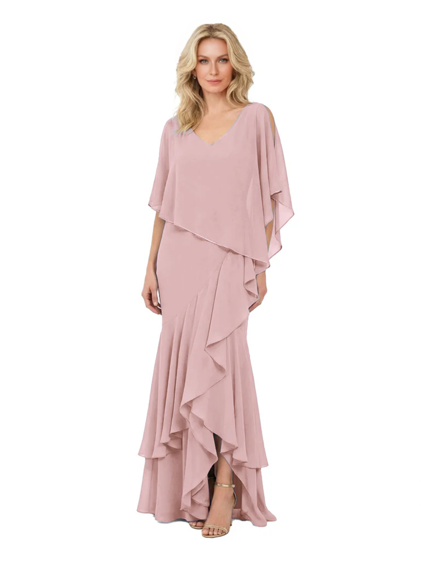 Chic Long A-Line Chiffon Mother of the Brides Dresses Sequin Mom Outfits