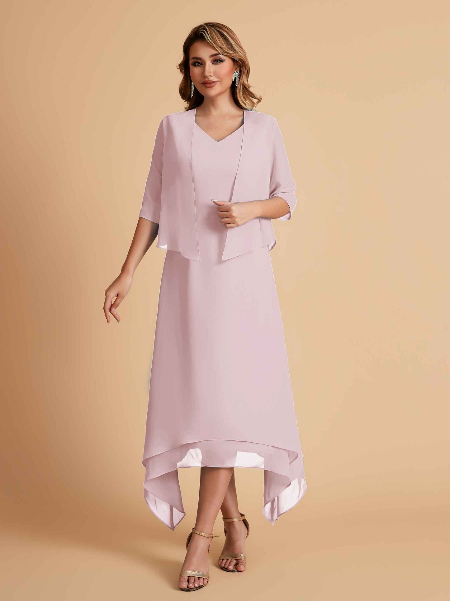 Elegant A-line Chiffon Short Sleeves Mother of the Brides Dresses Online