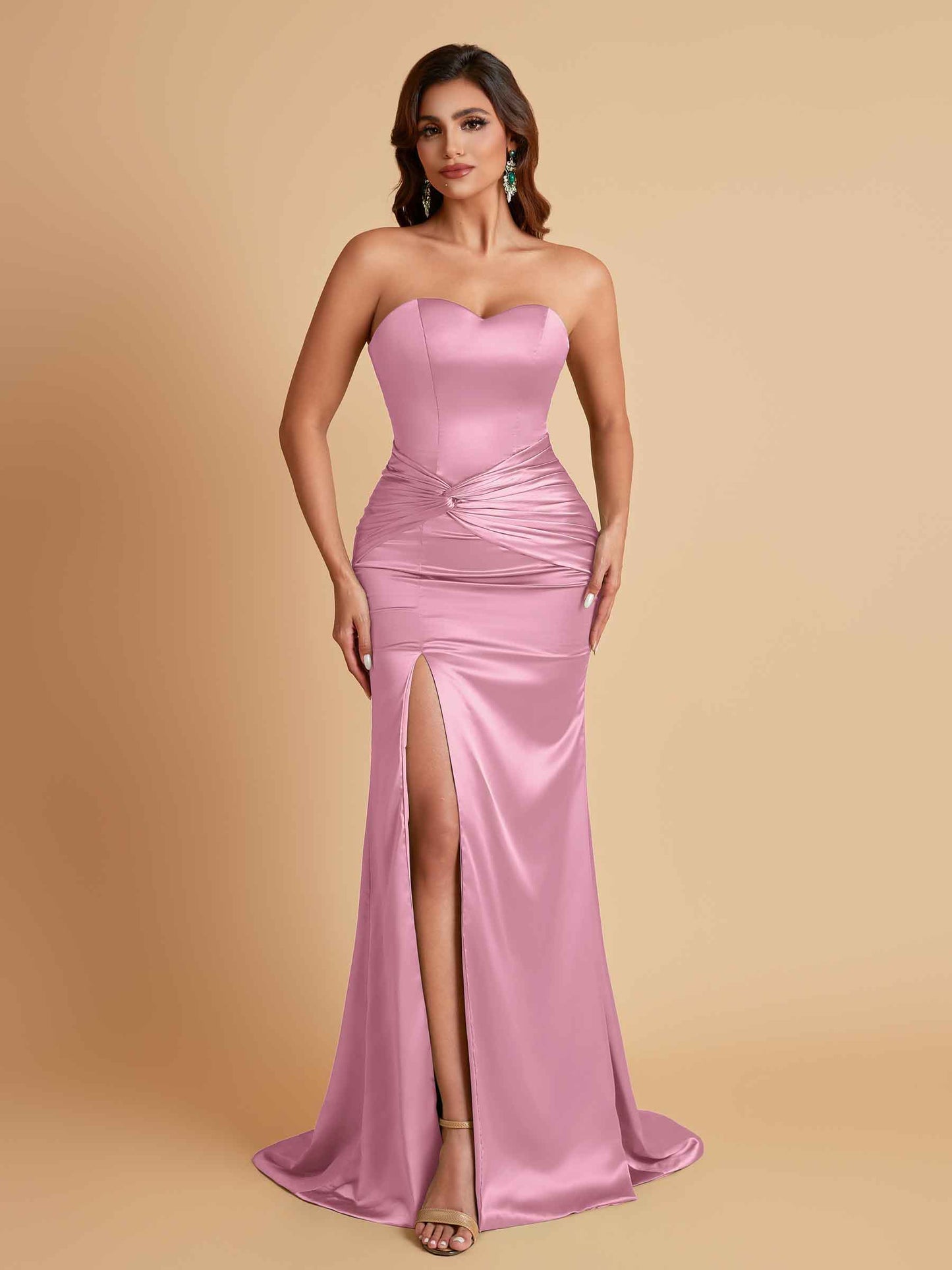 Sexy Soft Satin Mermaid Sweetheart Floor-Length Mermaid Bridesmaid Dresses