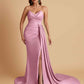 Sexy Soft Satin Mermaid V-neck Floor-Length Mermaid Bridesmaid Dresses