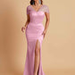 Sexy Soft Satin Mermaid V-neck Floor-Length Mermaid Bridesmaid Dresses