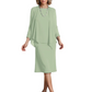 3 PCS Knee-Length Mother of Bride Dresses Prom Dress Evening Dress with Sheer Sleeves and Jacket