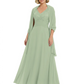 Luxury Formal Mother of Bride Dress Sparkling Sequin Top & Flowy Chiffon Skirt with Shawl