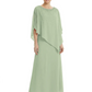 Elegant Mother of Bride Dresses Evening Gowns Trending 2026 Styles with Asymmetric Cape
