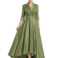 Elegant Mother of Bride Dress Evening Gowns Trending Styles with Lapel Collar 3/4 Sleeves