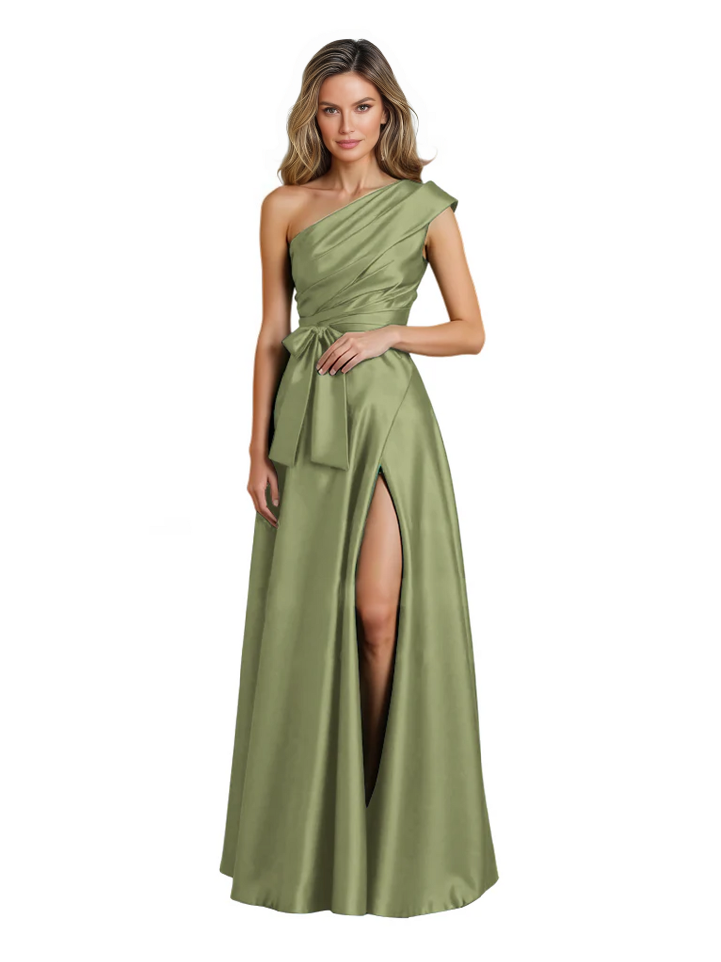 Wedding Mother of the Bride Dress One Shoulder and High Slit Formal Dresses