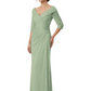 Elegant 3/4 Sleeve Mother of the Brides Dresses Mom Outfits Wedding Satin