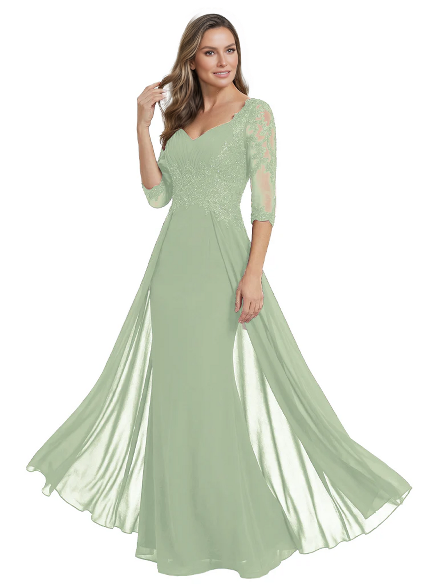 Luxury Burgundy Formal Dress Embroidered Lace Bodice Flowy Chiffon Gown 2026