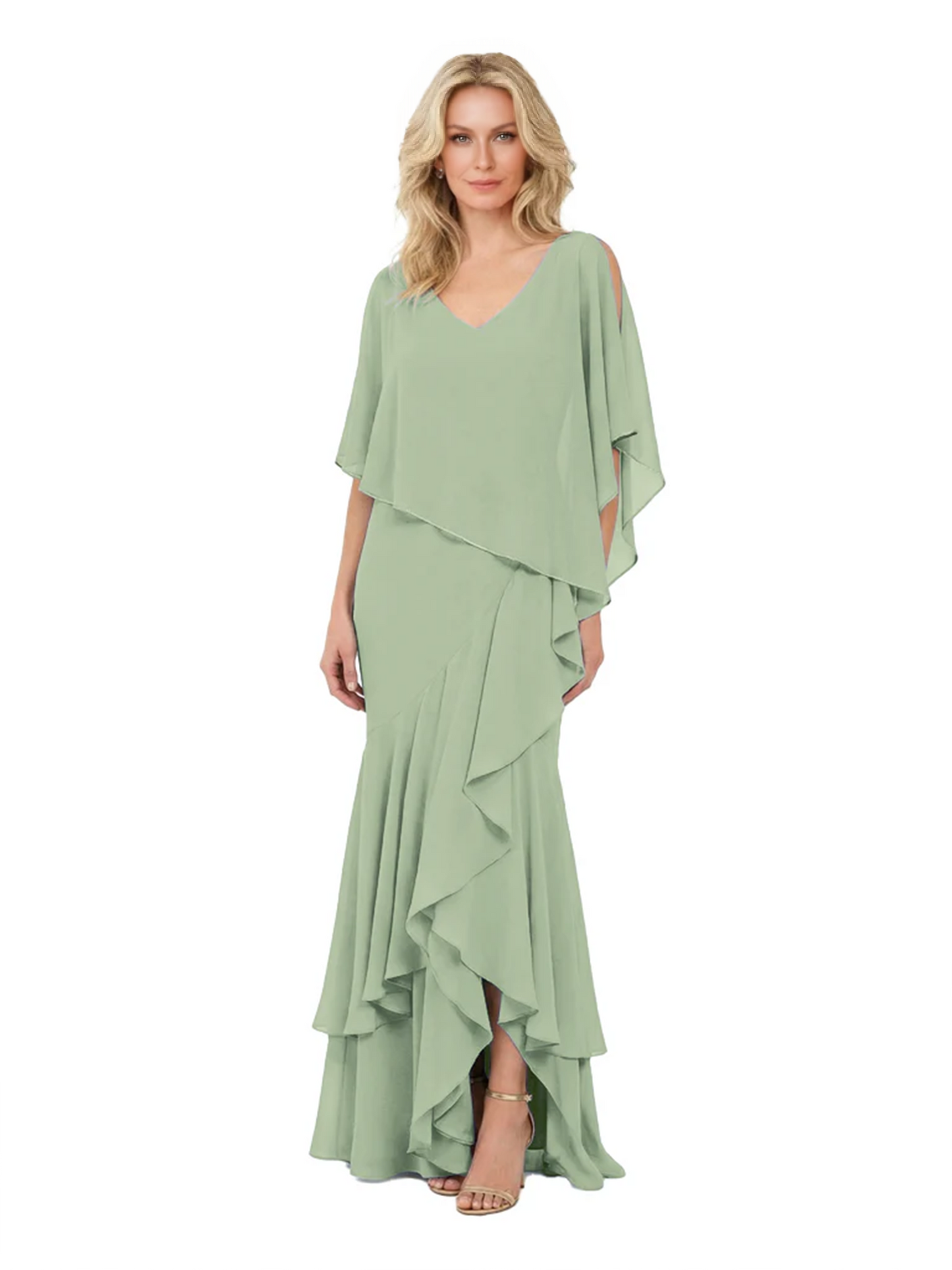 Chic Long A-Line Chiffon Mother of the Brides Dresses Sequin Mom Outfits