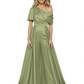 One Shoulder Mother of Bride jumpsuits Formal Gowns Floor Length Detachable Train