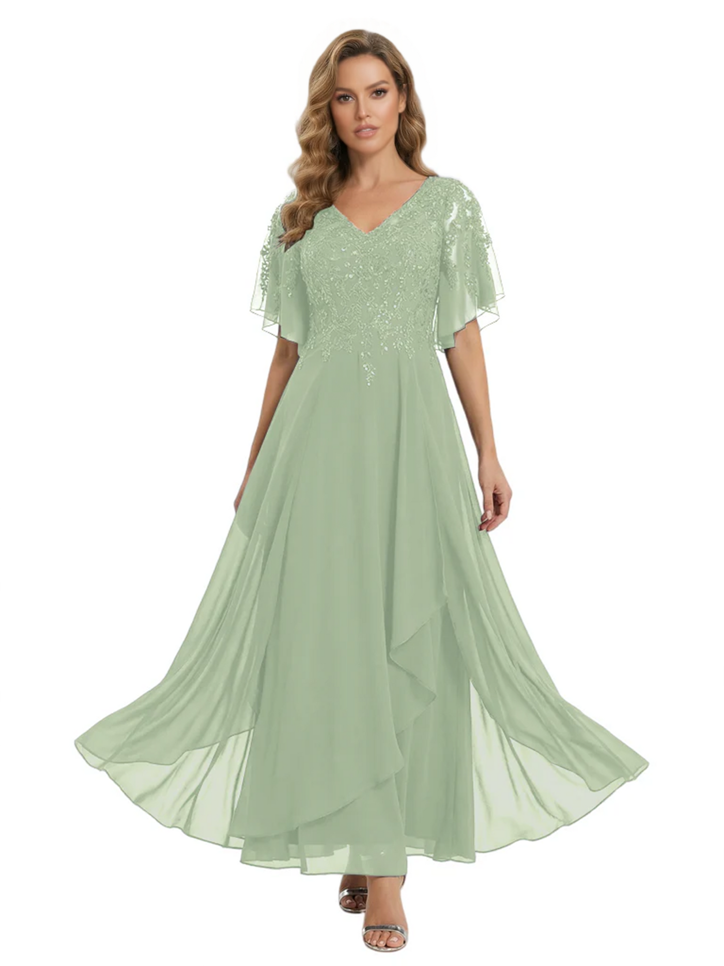 Bling Sequin Chiffon Mother of the Brides Dresses Wedding Party Gowns For Mom