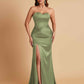 Sexy Soft Satin Mermaid Sweetheart Floor-Length Mermaid Bridesmaid Dresses
