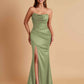 Sexy Soft Satin Mermaid Side Slit Floor-Length Mermaid Bridesmaid Dresses