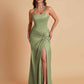 Gorgeous Square Criss Cross Soft Satin Side Slit Floor-Length Mermaid Bridesmaid Dresses