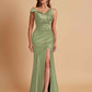 Sexy Soft Satin Mermaid V-neck Floor-Length Mermaid Bridesmaid Dresses