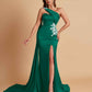 Elegant Soft Satin Sweetheart One Shoulder Side-Slit Mermaid Bridesmaid Dresses