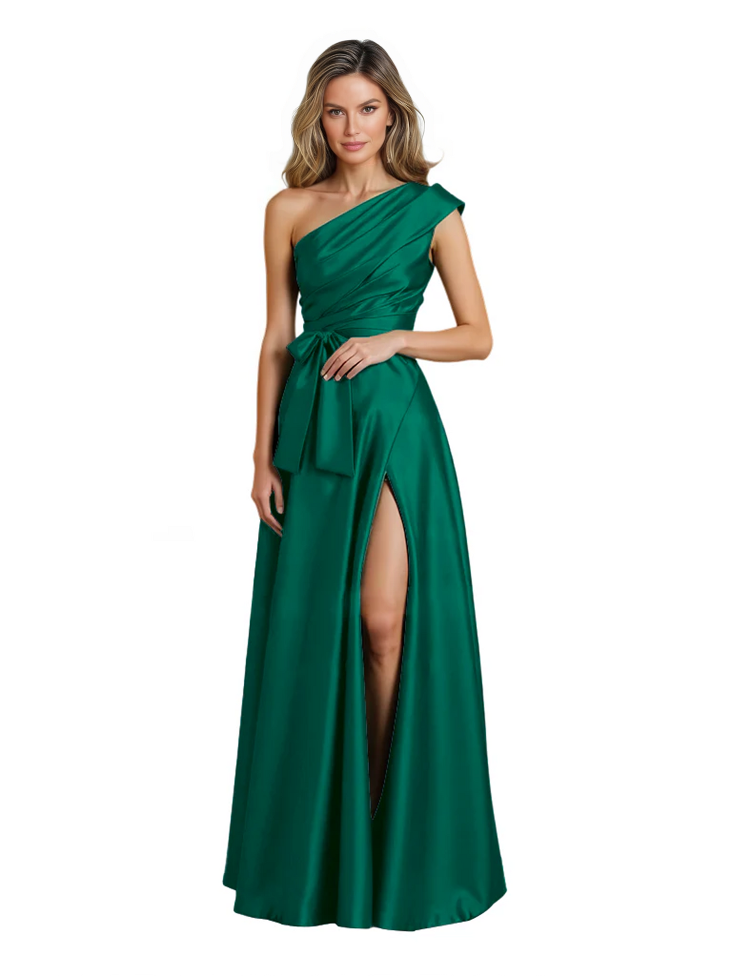 Wedding Mother of the Bride Dress One Shoulder and High Slit Formal Dresses