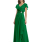 Elegant Mother of the Groom Dress Cascading Ruffle Chiffon Formal Gown Rhinestone