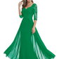 Luxury Burgundy Formal Dress Embroidered Lace Bodice Flowy Chiffon Gown 2026