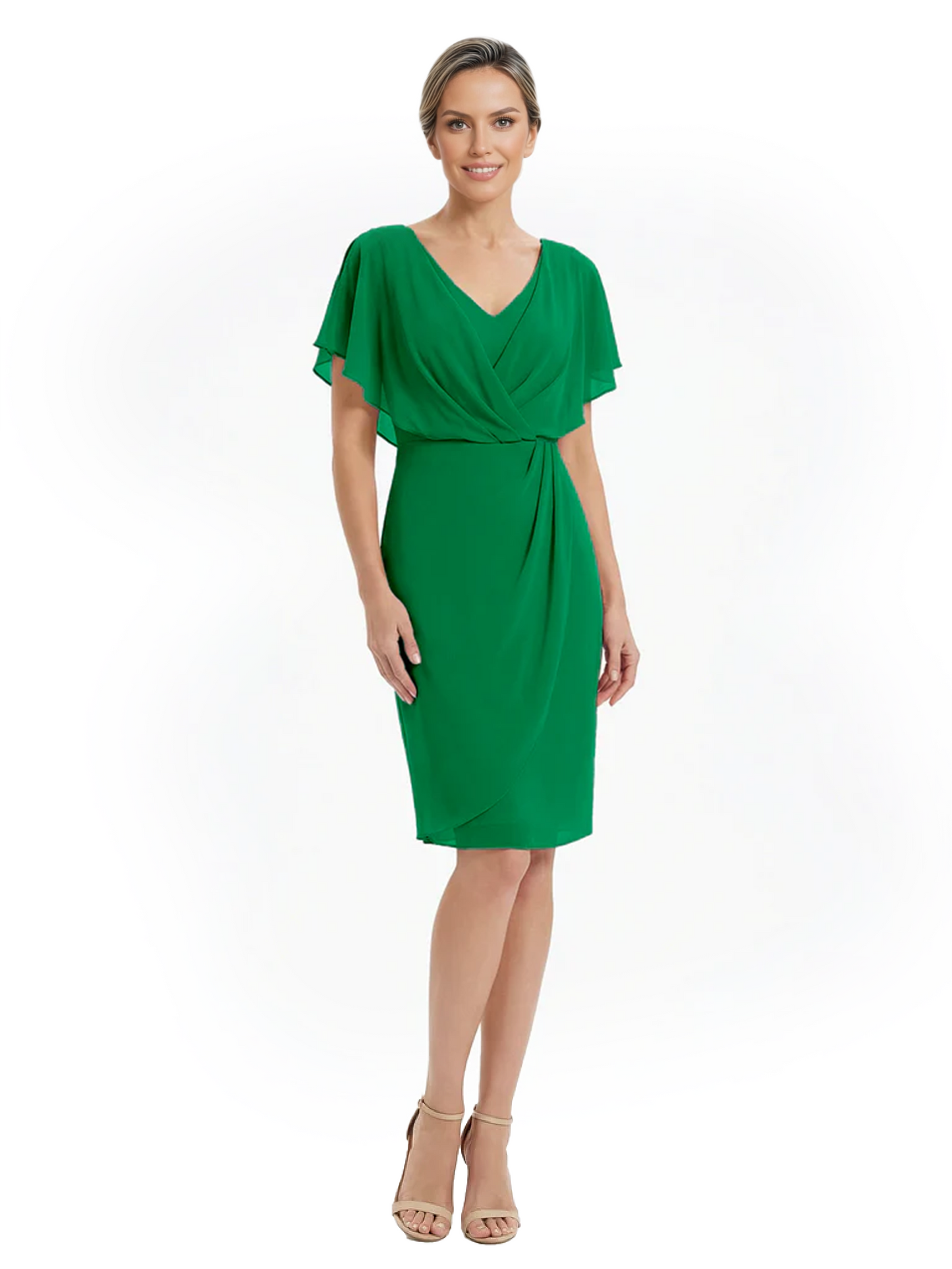 Chic Knee-Length Mother of Bride Formal Dress Slimming Chiffon Styles for Wedding Guest