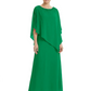 Elegant Mother of Bride Dresses Evening Gowns Trending 2026 Styles with Asymmetric Cape