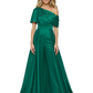 One Shoulder Mother of Bride jumpsuits Formal Gowns Floor Length Detachable Train