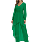 Luxury Black Formal Trousers Set High-Low Chiffon Top with Sparkling Beaded Detail